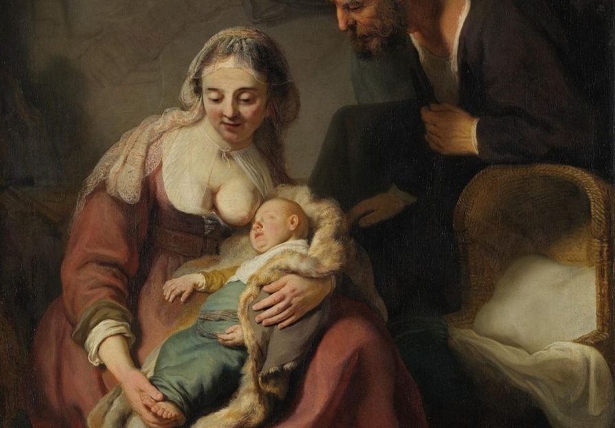 Ausschnitt aus dem hochformatigen Gemälde von Rembrandt.