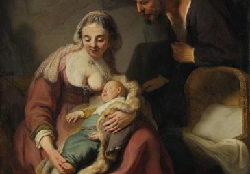 Ausschnitt aus dem hochformatigen Gemälde von Rembrandt.