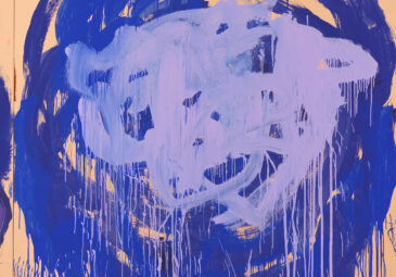 Gemaltes Bild von einer abstrakten blauen Rose