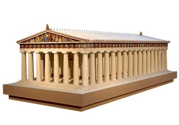 Farbiges Modell des Parthenon.