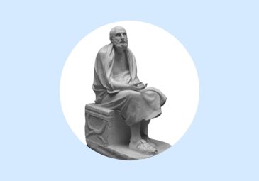 Abguss einer antiken Sitzstatue des griechischen Philosophen Chrysipp.