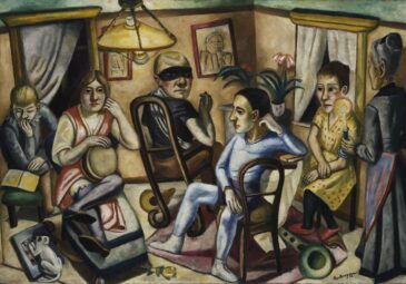 Auf engstem Raum und doch jeden für sich alleine, zeigt Max Beckmann sich selbst mit Frau, Sohn, Schwiegermutter und engen Freunden.