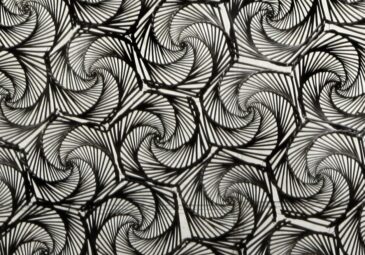Detail eines aus Weide geflochtenen Raumteilers.