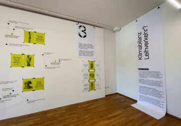 Blick in einen Ausstellungsteil zum Thema "Klimabilanz Leihverkehr".