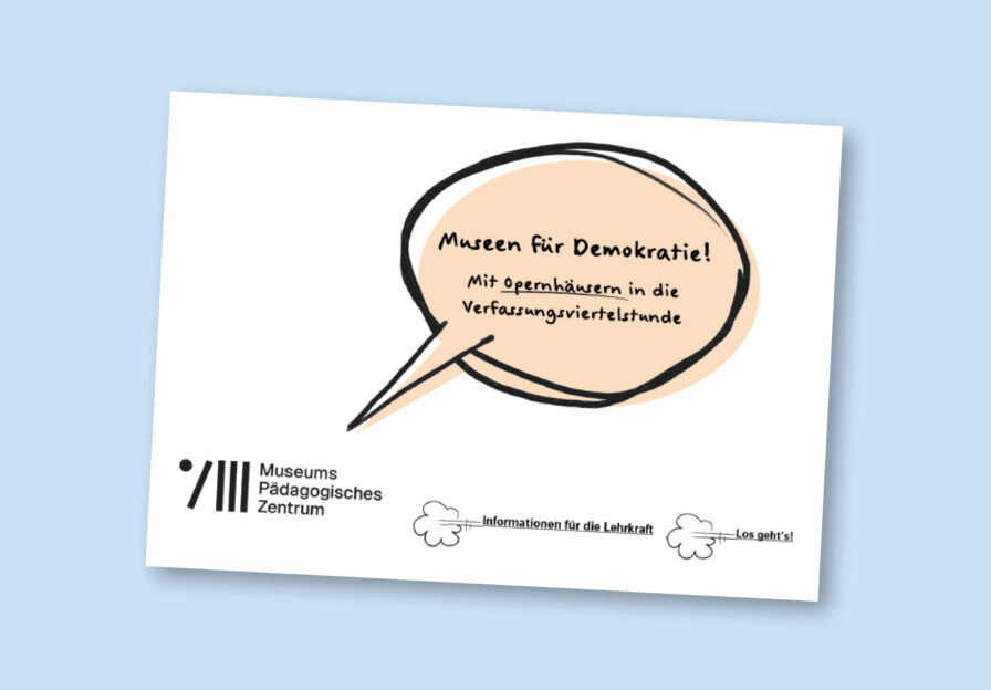 Titelfolie der Präsentation "Museen für Demokratie" mit Impulsen für die Verfassungsviertelstunde