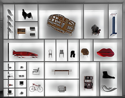 Die Neue Sammlung – The Design Museum, Eingangswand, Design Vision. Foto: Rainer Viertlböck