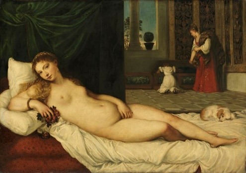 Franz von Lenbach, Venus von Urbino (nach Tizian), 1866, Bayerische Staatsgemäldesammlungen, Sammlung Schack, CC BY-SA 4.0